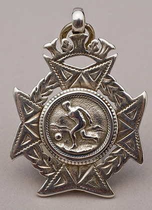 Silver Football Fob Medallion